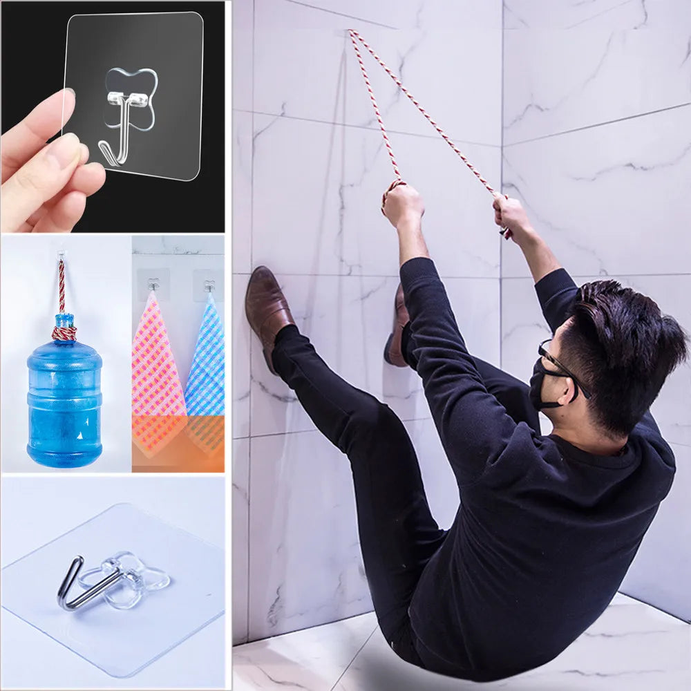 1/5/10 Pcs Strong Home Kitchen Hooks Transparent Suction Cup Sucker Wall Hooks Hanger For Kitchen Bathroom