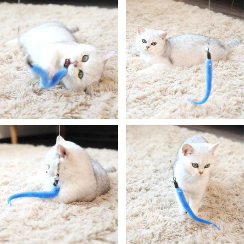 Plush Cat Toy With Squiggle Worms