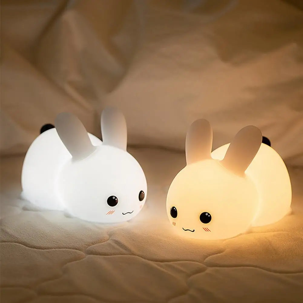 1 Set Practical Cartoon Lamp Adorable Appearance Decorative Energy-saving Touch Sensor LED Rabbit Night Light Bunny Lamp