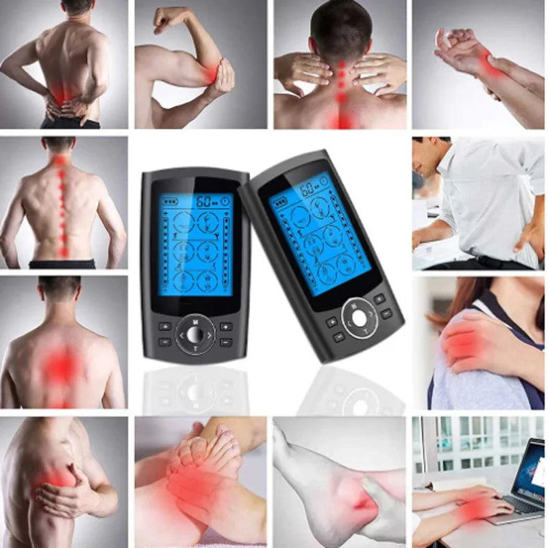 Unit 24 Modes 20 Intensity Electric Stimulation Tens Massager Muscle EMS Therapy Pain Relief Adjustable Lightweight LCD Display