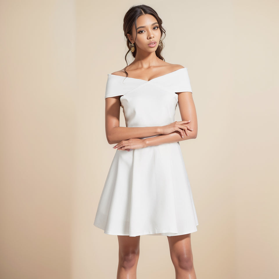 Slim White Dress Dress Summer 2024 New Arrival Artsy Fresh K-style Socialite Gathering Short Model in White Color Dress
