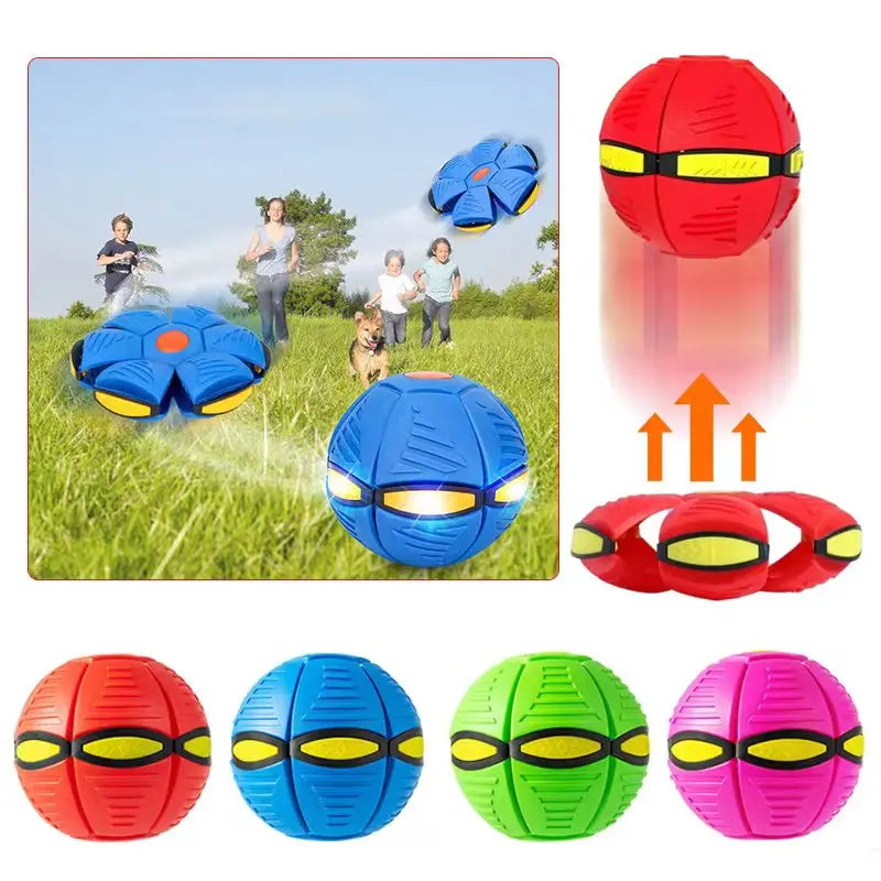 Dog Toys Flying Saucer Ball Pet Deformation UFO Toy Outdoor Sports Dog Training Equipment Dog's Play Flying DISC