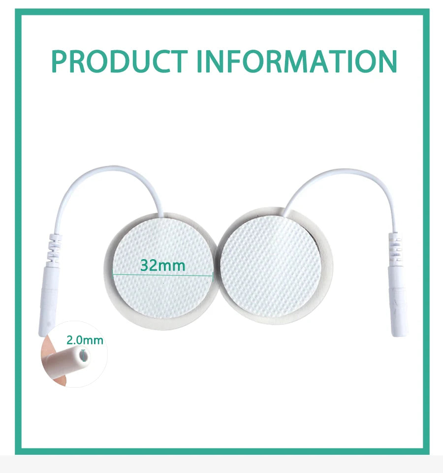 10/20pcs 2mm Plug Self High Quality Silicone Gel Replacement Electrode Pads for TENS Unit Electrodes Digital Machine Massage