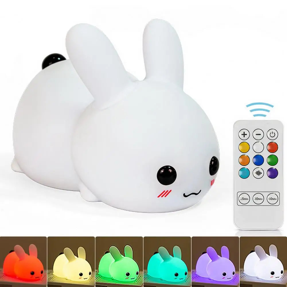 1 Set Practical Cartoon Lamp Adorable Appearance Decorative Energy-saving Touch Sensor LED Rabbit Night Light Bunny Lamp