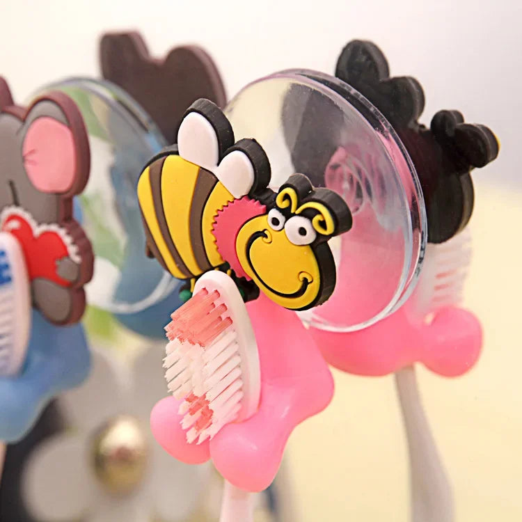 1 pc New Arrival cute Cartoon sucker toothbrush holder suction hooks bathroom set accessories Eco-Friendly