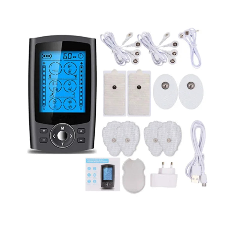 Unit 24 Modes 20 Intensity Electric Stimulation Tens Massager Muscle EMS Therapy Pain Relief Adjustable Lightweight LCD Display
