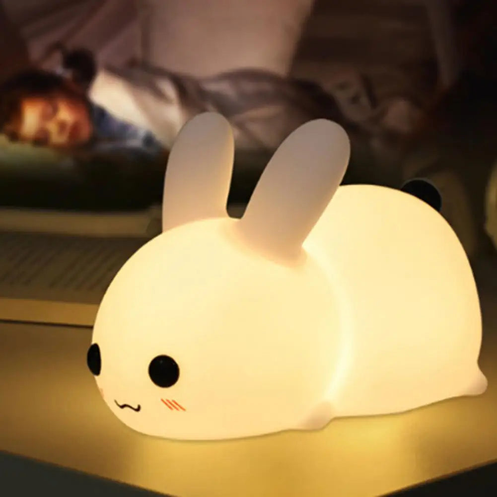 1 Set Practical Cartoon Lamp Adorable Appearance Decorative Energy-saving Touch Sensor LED Rabbit Night Light Bunny Lamp