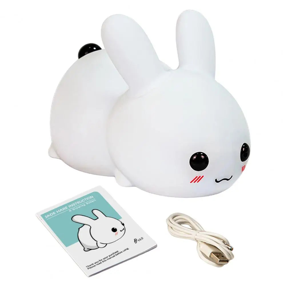 1 Set Practical Cartoon Lamp Adorable Appearance Decorative Energy-saving Touch Sensor LED Rabbit Night Light Bunny Lamp