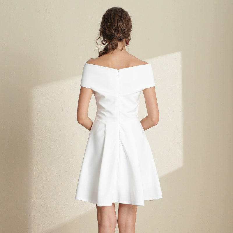 Slim White Dress Dress Summer 2024 New Arrival Artsy Fresh K-style Socialite Gathering Short Model in White Color Dress