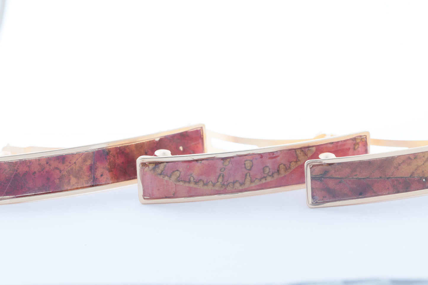 Hand-Crafted Hair Clips / Barrettes (REAL Fall Leaves in resin) Nature clips!