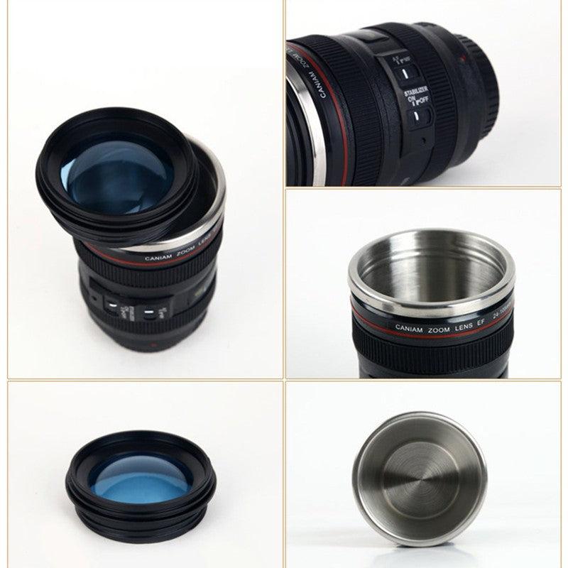 Stainless Steel Camera Lens Travel Mug