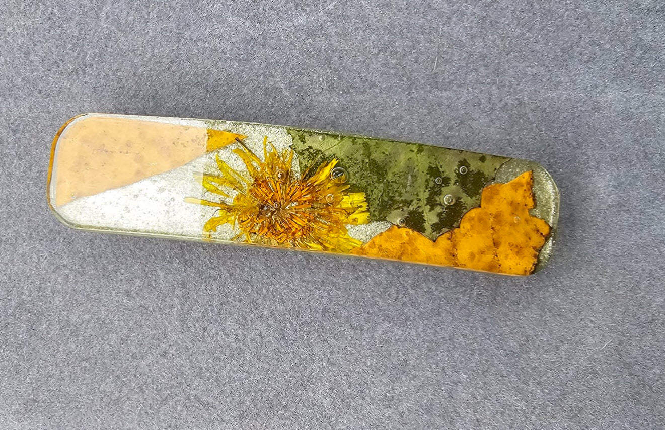 Hand-Crafted Hair Clips / Barrettes (REAL Fall Leaves & Flowers in resin) Nature clips!