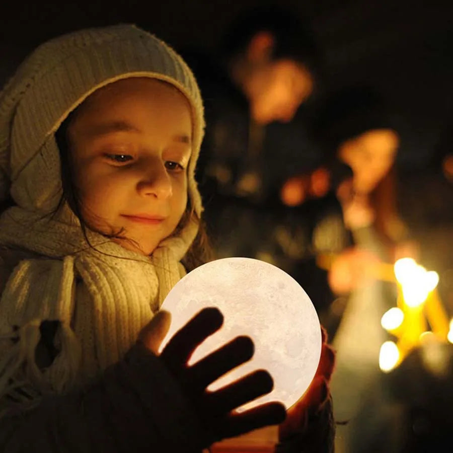 Realistic Moon Lamp (Rechargeable Childern's LED Night Light)