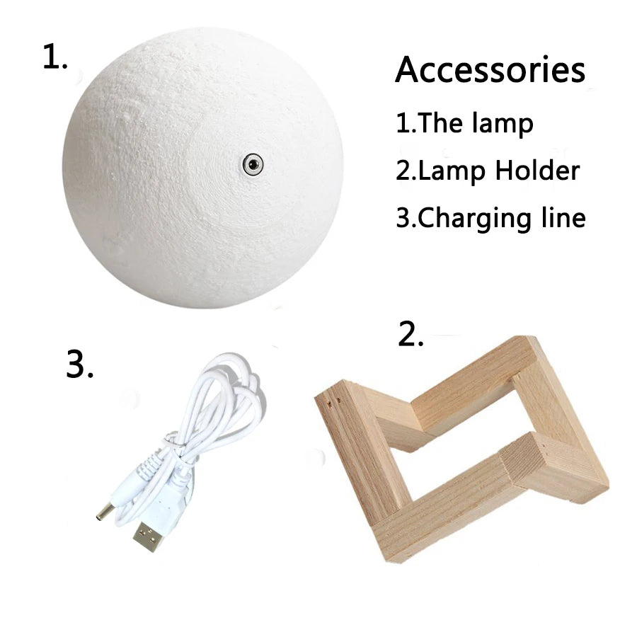 Realistic Moon Lamp (Rechargeable Childern's LED Night Light)