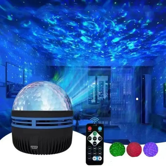 LED Water Ripple Sky Projector Light Ocean Galaxy Projecto Bedroom Night Light 14 Light Effects USB Projector Atmosphere Lamp