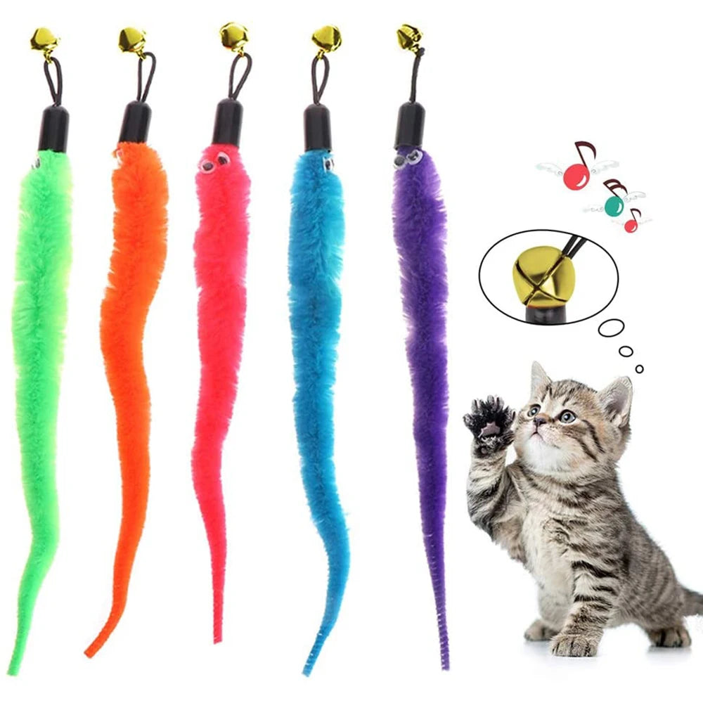 Plush Cat Toy With Squiggle Worms