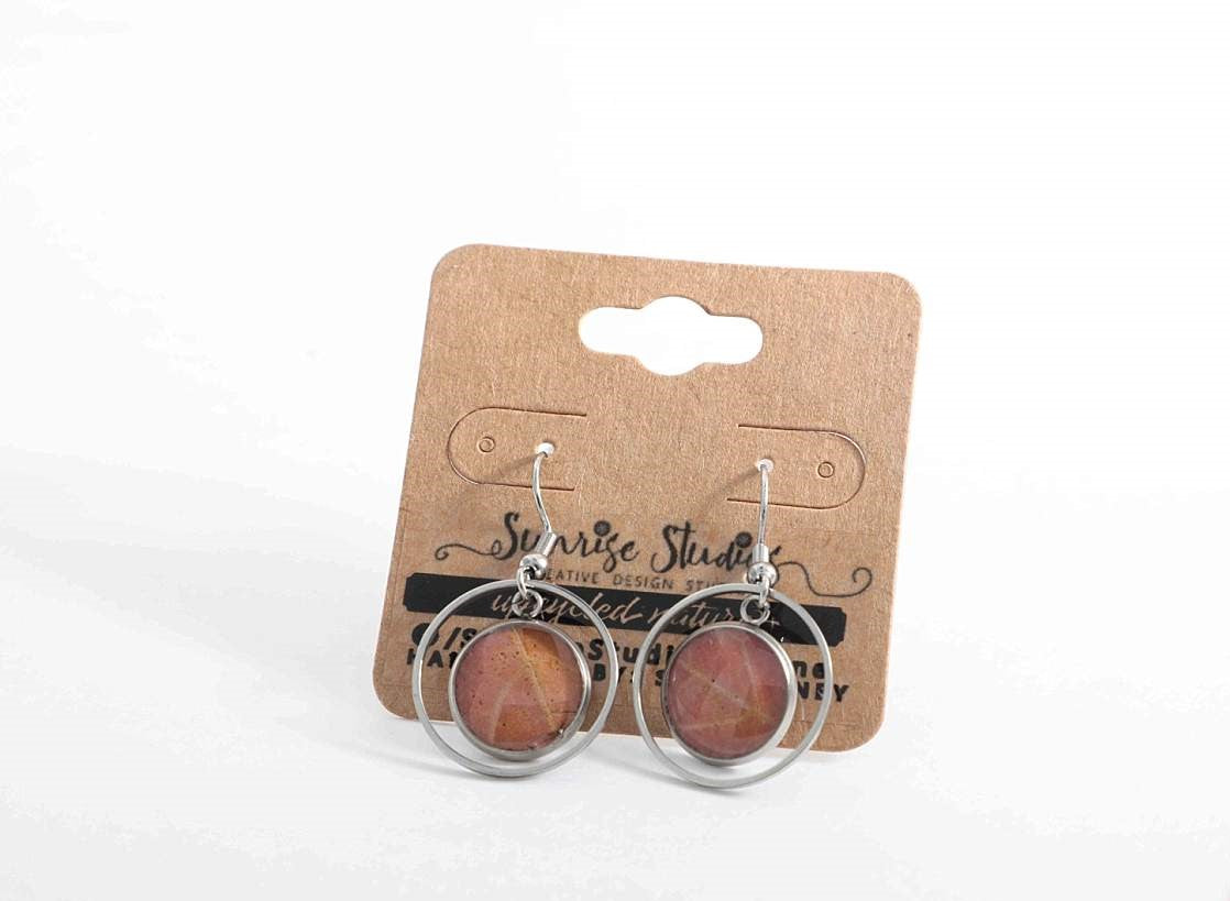 Hand-Crafted, Upcycled REAL LEAVES inside Stainless Steel DANGLING Earrings!