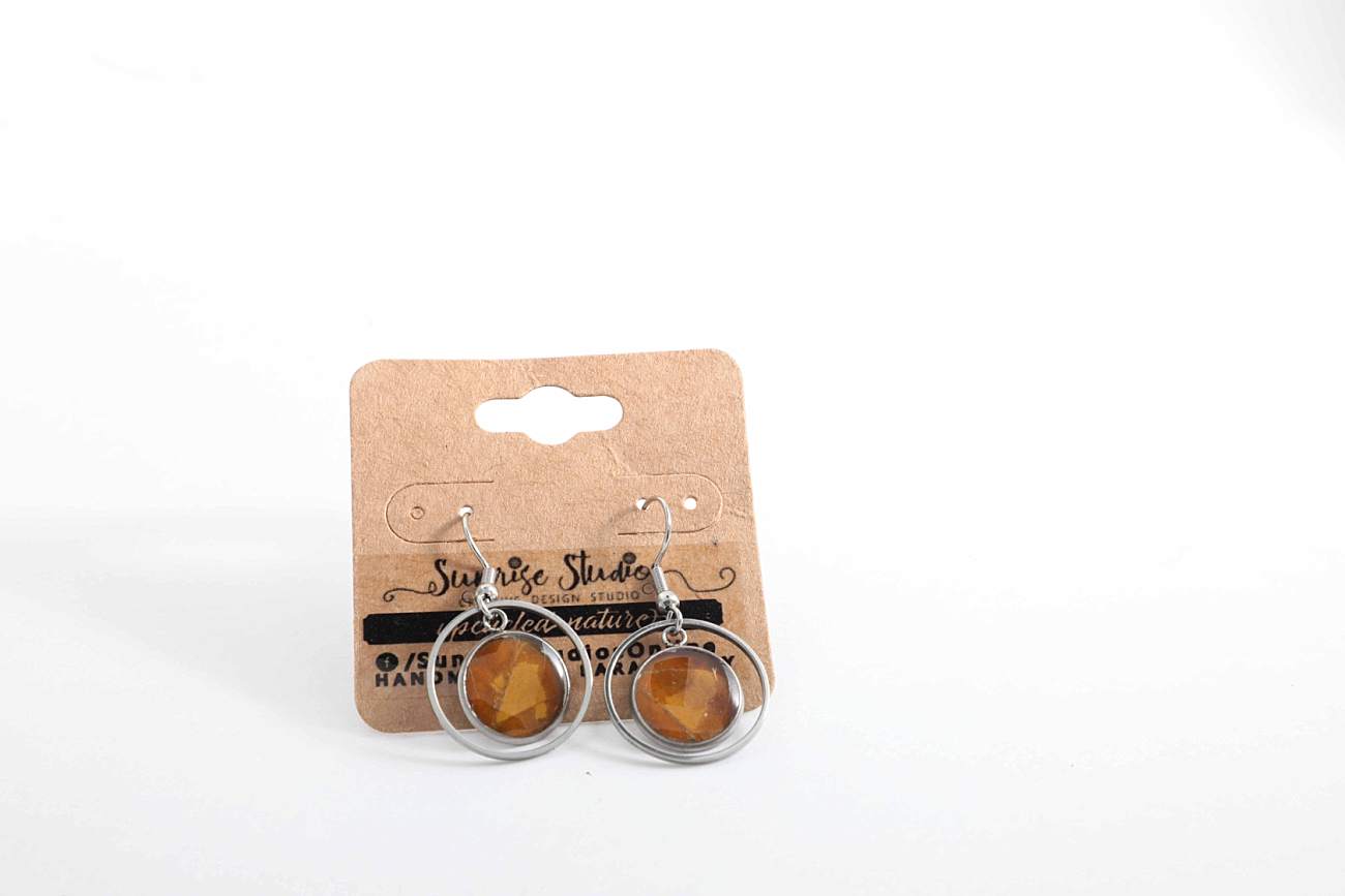 Hand-Crafted, Upcycled REAL LEAVES inside Stainless Steel DANGLING Earrings!