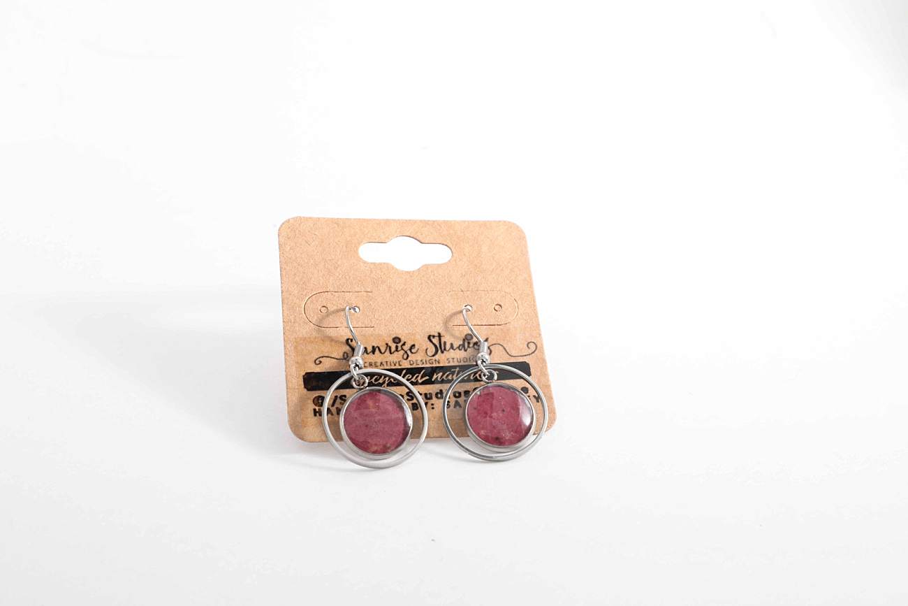 Hand-Crafted, Upcycled REAL LEAVES inside Stainless Steel DANGLING Earrings!