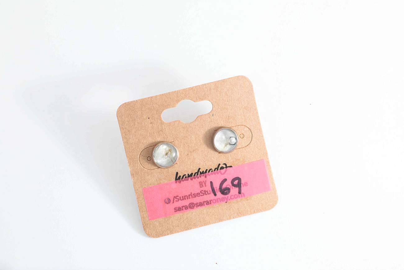 Hand-Crafted, Upcycled REAL LEAVES inside Stainless Steel Stud Earrings!