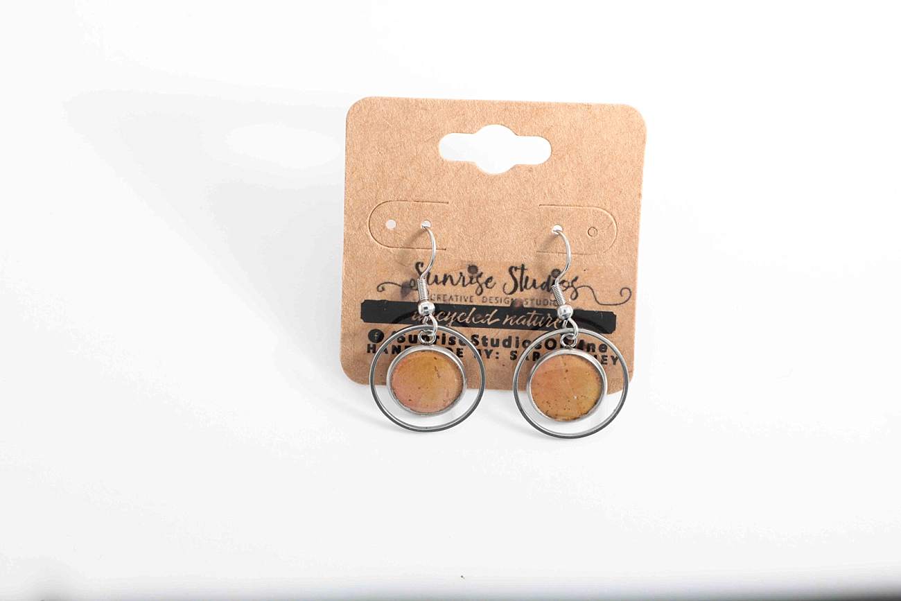 Hand-Crafted, Upcycled REAL LEAVES inside Stainless Steel DANGLING Earrings!