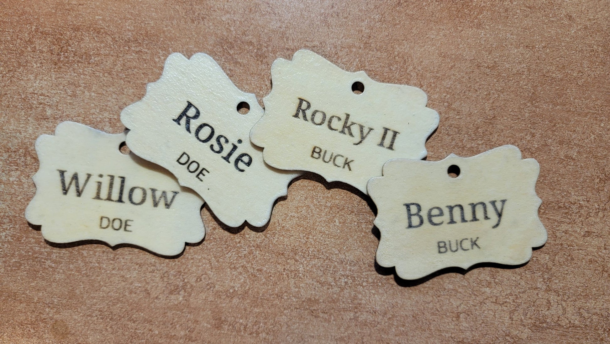 LASER-Engraved Wooden Pet Cage Tags (Dogs, Cats, Hamsters, Rabbits, Turtles, Etc!)