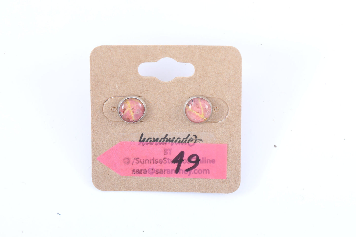 Hand-Crafted, Upcycled REAL LEAVES inside Stainless Steel Stud Earrings!