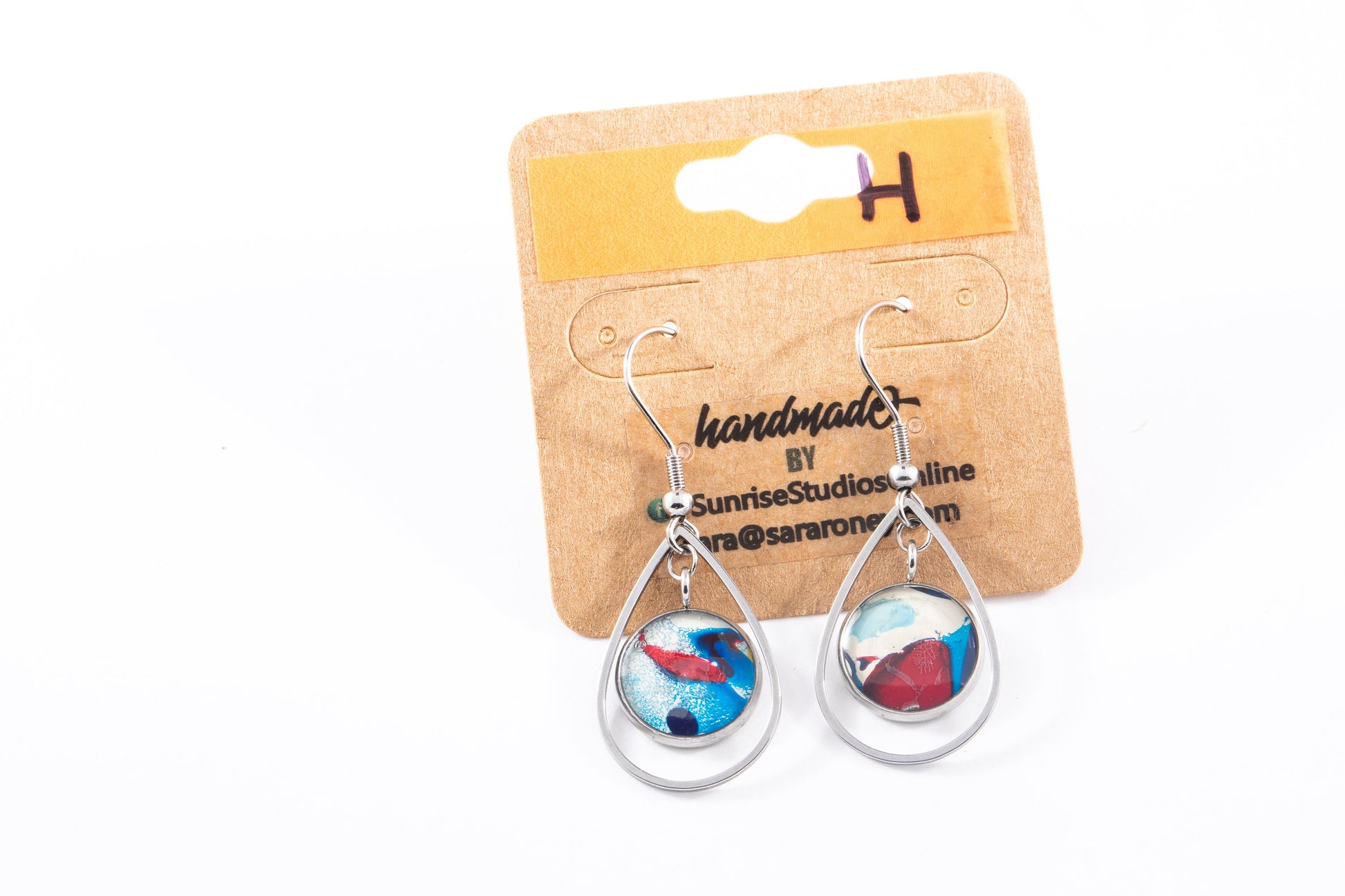 Hand-Crafted, Upcycled REAL LEAVES inside Stainless Steel DANGLING Earrings!